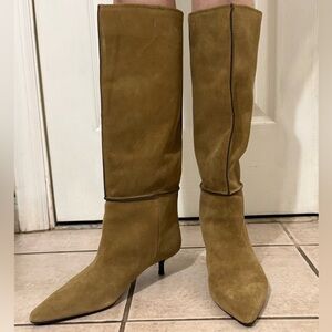 Split leather knee-high boots Zara 8